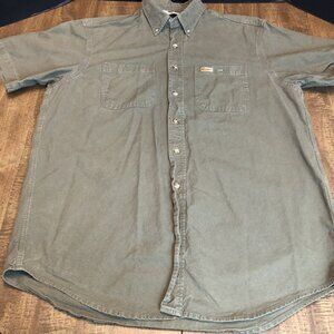 Carhartt Short Sleeve Work Shirt Men's X-Large Green American Workwear Ranch